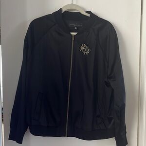 Victoria Beckham for Target Black and Gold Bomber Jacket with Ribbed Details